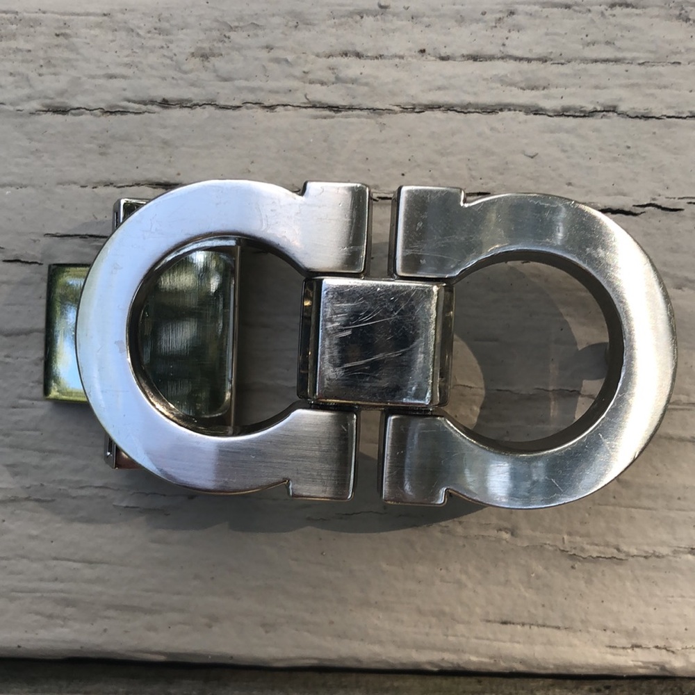 Brushed Silver Tone Solid And Heavy Designer Styl… - image 1